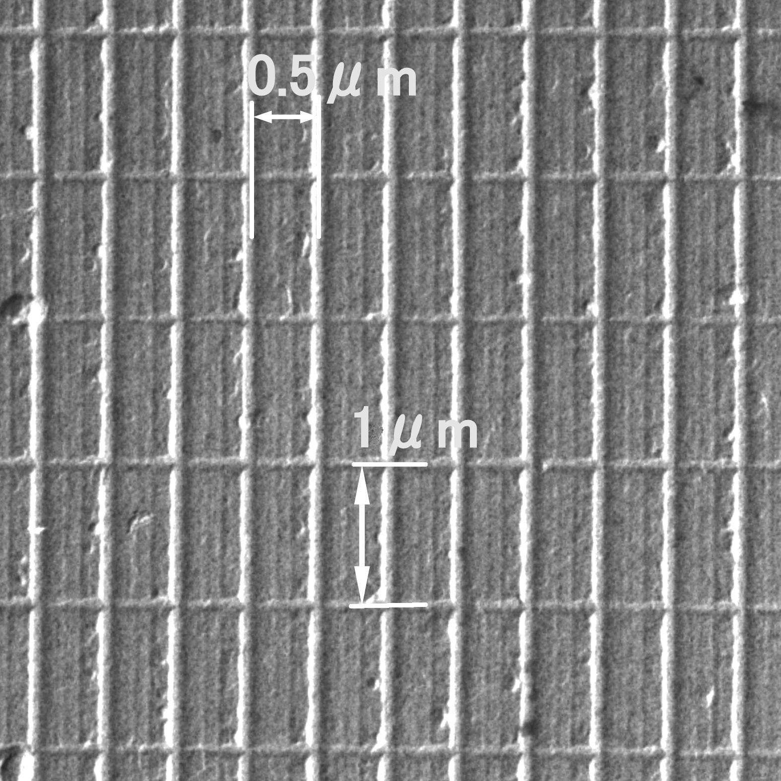 TEM sample: Mixture of 3 types of polystyrene latex spheres